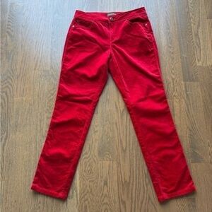Dana Buchman Women's Corduroy Pants Red Size 6 academia holiday wine E